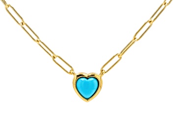 Picture of Sleeping Beauty Turquoise 18k Yellow Gold Over Sterling Silver Necklace