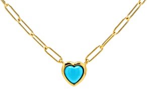 Sleeping Beauty Turquoise 18k Yellow Gold Over Sterling Silver Necklace
