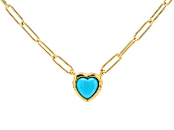 Picture of Sleeping Beauty Turquoise 18k Yellow Gold Over Sterling Silver Necklace