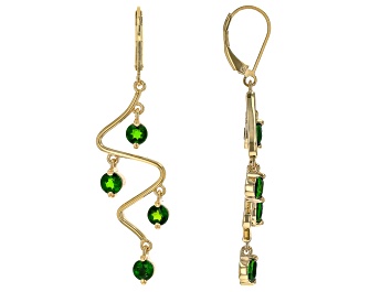 Picture of Chrome Diopside 18k Yellow Gold Over Sterling Silver Earrings 3.09ctw
