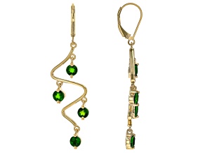 Chrome Diopside 18k Yellow Gold Over Sterling Silver Earrings 3.09ctw