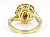 Amber And Citrine With White Zircon 18k Yellow Gold Over Sterling Silver Ring 2.24ctw