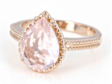 Pink Rose Quartz 18k Rose Gold Over Sterling Silver Ring 2.55ctw