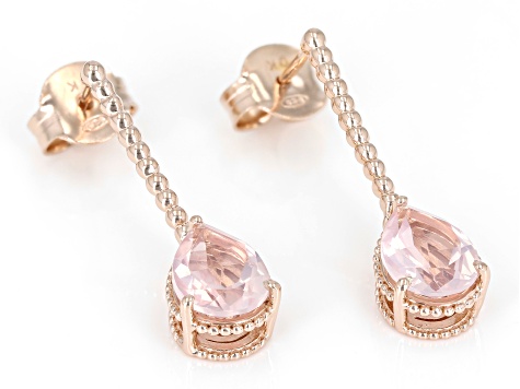 Pink Rose Quartz 18k Rose Gold Over Sterling Silver Earrings 2.72ctw
