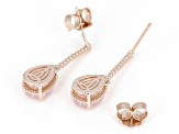 Pink Rose Quartz 18k Rose Gold Over Sterling Silver Earrings 2.72ctw