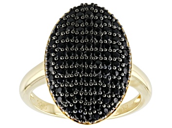 Picture of Black Spinel 18k Yellow Gold Over Sterling Silver Ring 1.05ctw