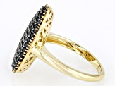 Black Spinel 18k Yellow Gold Over Sterling Silver Ring 1.05ctw