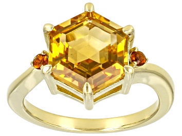 Picture of Yellow Citrine 18k Yellow Gold Over Sterling Silver Ring 3.67ctw