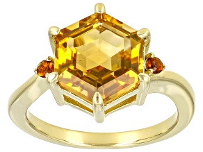 Yellow Citrine 18k Yellow Gold Over Sterling Silver Ring 3.67ctw