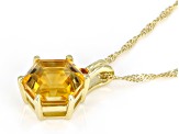 Citrine With Maderia Citrine 18k Yellow Gold Over Sterling Silver Pendant With Chain 3.61ctw