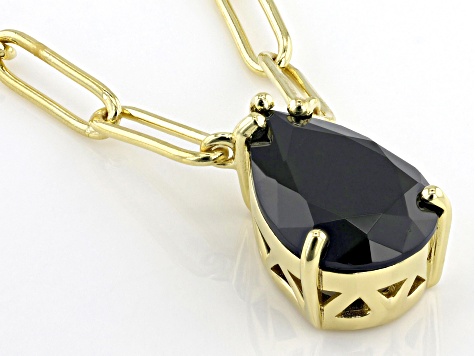 Black Spinel 18k Yellow Gold Over Sterling Silver Necklace 4.20ct