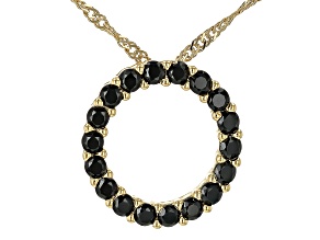 Black Spinel 18k Yellow Gold Over Sterling Silver Pendant With Chain 1.53ctw