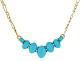 Sleeping Beauty Turquoise 18k Yellow Gold Over Sterling Silver 18" Necklace