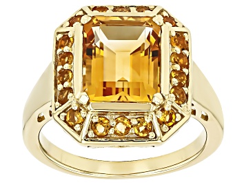 Picture of Citrine 18k Yellow Gold Over Sterling Silver Ring 3.27ctw
