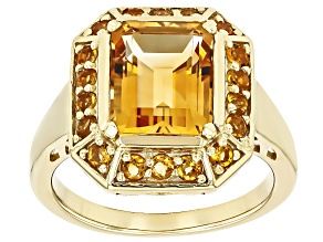 Citrine 18k Yellow Gold Over Sterling Silver Ring 3.27ctw