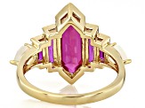 Lab Created Ruby With Ethiopian Opal 18k Yellow Gold Over Sterling Silver Ring 4.67ctw