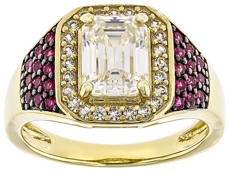 Strontium Titanate 18k Yellow Gold Over Sterling Silver Ring 2.91ctw