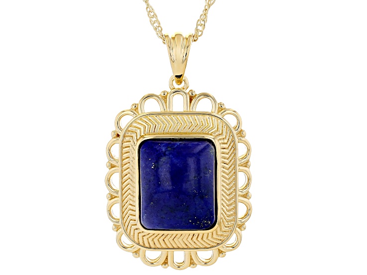 Lapis Lazuli 18k Yellow Gold Over Sterling Silver Pendant