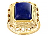 Lapis Lazuli 18k Yellow Gold Over Sterling Silver Ring