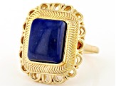 Lapis Lazuli 18k Yellow Gold Over Sterling Silver Ring