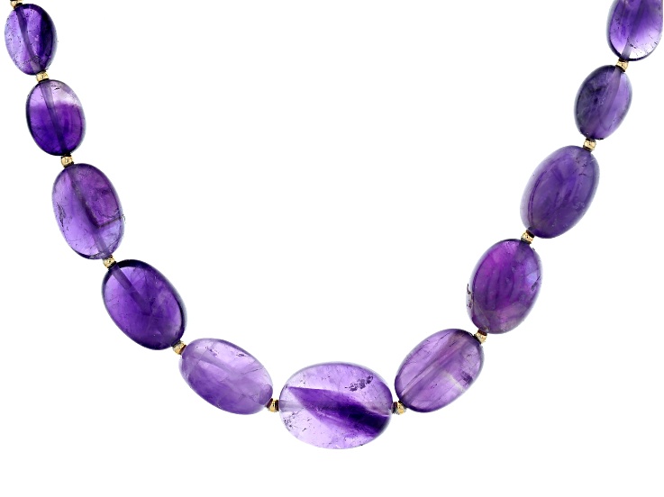 Amethyst 18k Yellow Gold Over Sterling Silver Necklace