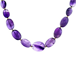 Amethyst 18k Yellow Gold Over Sterling Silver Necklace