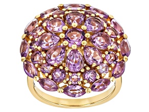 Amethyst 18k Yellow Gold Over Sterling Silver Ring 4.90ctw