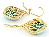 Blue Composite Turquoise 18k Yellow Gold Over Sterling Silver Earrings