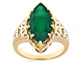 Green Onyx 18k Yellow Gold Over Sterling Silver Solitaire Ring