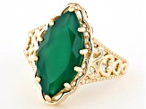 Green Onyx 18k Yellow Gold Over Sterling Silver Solitaire Ring