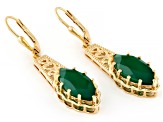 Green Onyx 18k Yellow Gold Over Sterling Silver Earrings