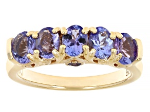 Blue Tanzanite 18k Yellow Gold Over Sterling Silver Ring 1.50ctw