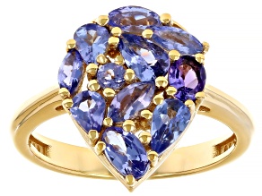 Tanzanite 18k Yellow Gold Over Sterling Silver Ring 1.43ctw