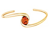 Amber 18k Yellow Gold Over Sterling Silver Bangle