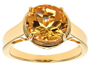 Yellow Citrine 18k Yellow Gold Over Sterling Silver Ring 2.70ct