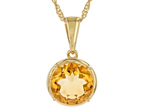 Citrine 18k Yellow Gold Over Sterling Silver Pendant With Chain 2.70ct