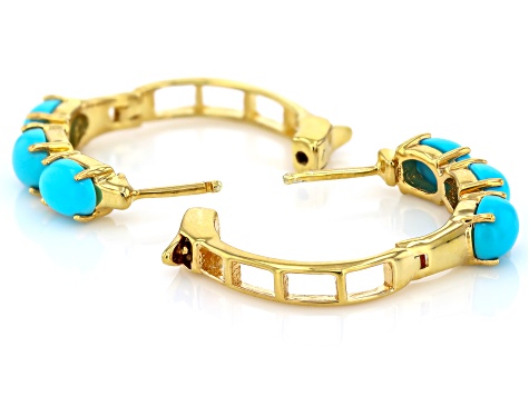 Sleeping Beauty Turquoise 18k Yellow Gold Over Sterling