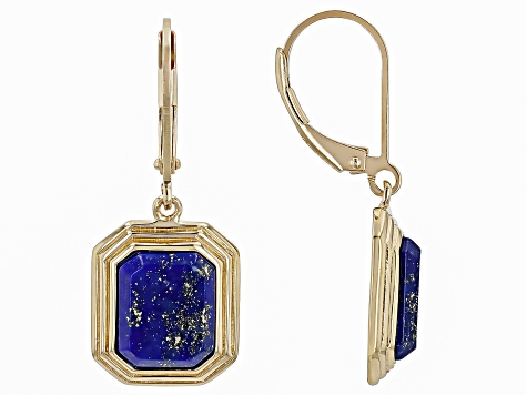 Lapis Lazuli 18k Yellow Gold Over Sterling Silver Earrings