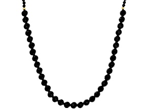 Black Spinel 18k Yellow Gold Over Sterling Silver Graduated Necklace 87.00ctw