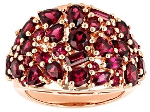 Purple Rhodolite Garnet 18k Rose Gold Over Sterling Silver Ring 4.65ctw