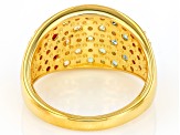 Multi Gemstone 18k Yellow Gold Over Sterling Silver Ring 1.79ctw