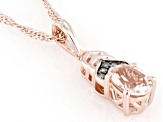 Morganite With Champagne Diamond 18k Rose Gold Over Sterling Silver Pendant With Chain 0.65ctw