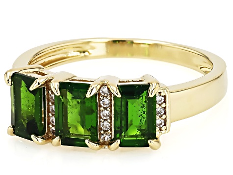 10K Gold Chrome Diopside white fashion Zircon ring