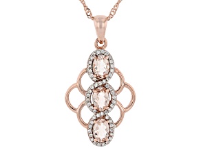 Peach Morganite 18k Rose Gold Over Sterling Silver Pendant With Chain 1.47ctw
