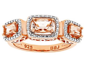 Peach Morganite 18k Rose Gold Over Sterling Silver Ring 0.86ctw