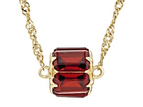 Red Garnet 18k Yellow Gold Over Sterling Silver Necklace 3.36ctw