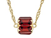 Red Garnet 18k Yellow Gold Over Sterling Silver Necklace 3.36ctw