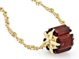 Red Garnet 18k Yellow Gold Over Sterling Silver Necklace 3.36ctw