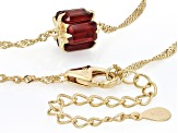 Red Garnet 18k Yellow Gold Over Sterling Silver Necklace 3.36ctw