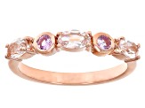 Peach Morganite 18k Rose Gold Over Sterling Silver Ring 0.58ctw